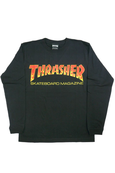 THRASHER BBQ Mag Logo L/S Tee BLK/RED