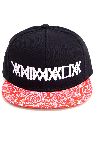 ANIMALIA AN15SP-CP01 SNAPBACK BLACK×RED PAISELY