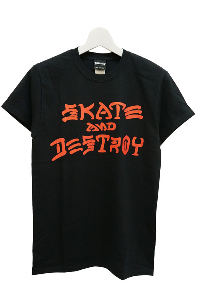 THRASHER TH8103 SKATE AND DESTROY TEE BLK/RED