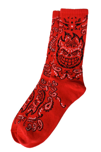 SPITFIRE Paisley socks RED