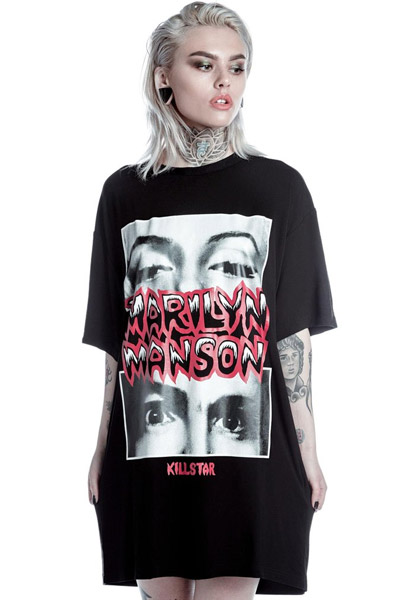 MARILYN MANSON×KILL STAR CLOTHING Look Into My Eyes Oversized Tun