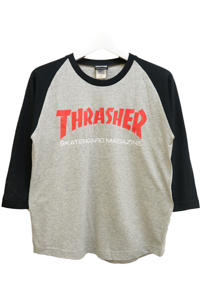THRASHER TH92178 RESURRECTION 3/4 BASE BALL T-SHIRT GR/BK/BK