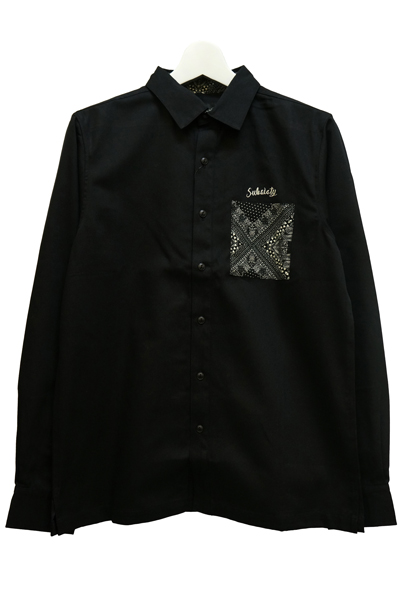 Subciety PAISLEY POCKET SHIRTS L/S-Conductor- BLK