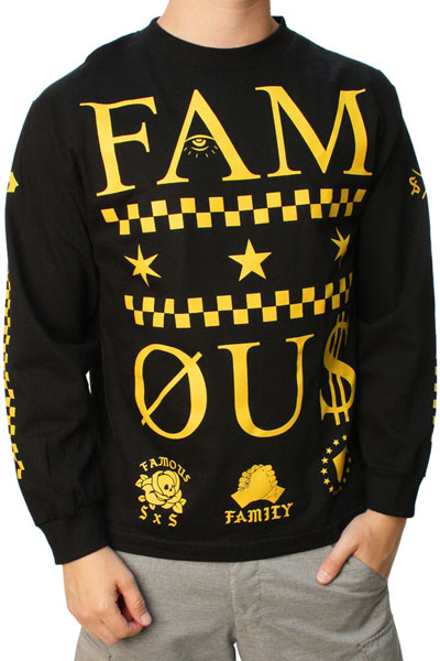 FAMOUS STARS AND STRAPS 3 TIMES MENS LS TEE
