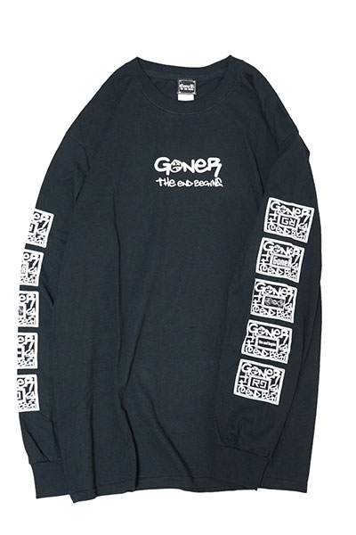 GoneR GR22LS001 Box Logo Sleeve L/S T-Shirts Black/White