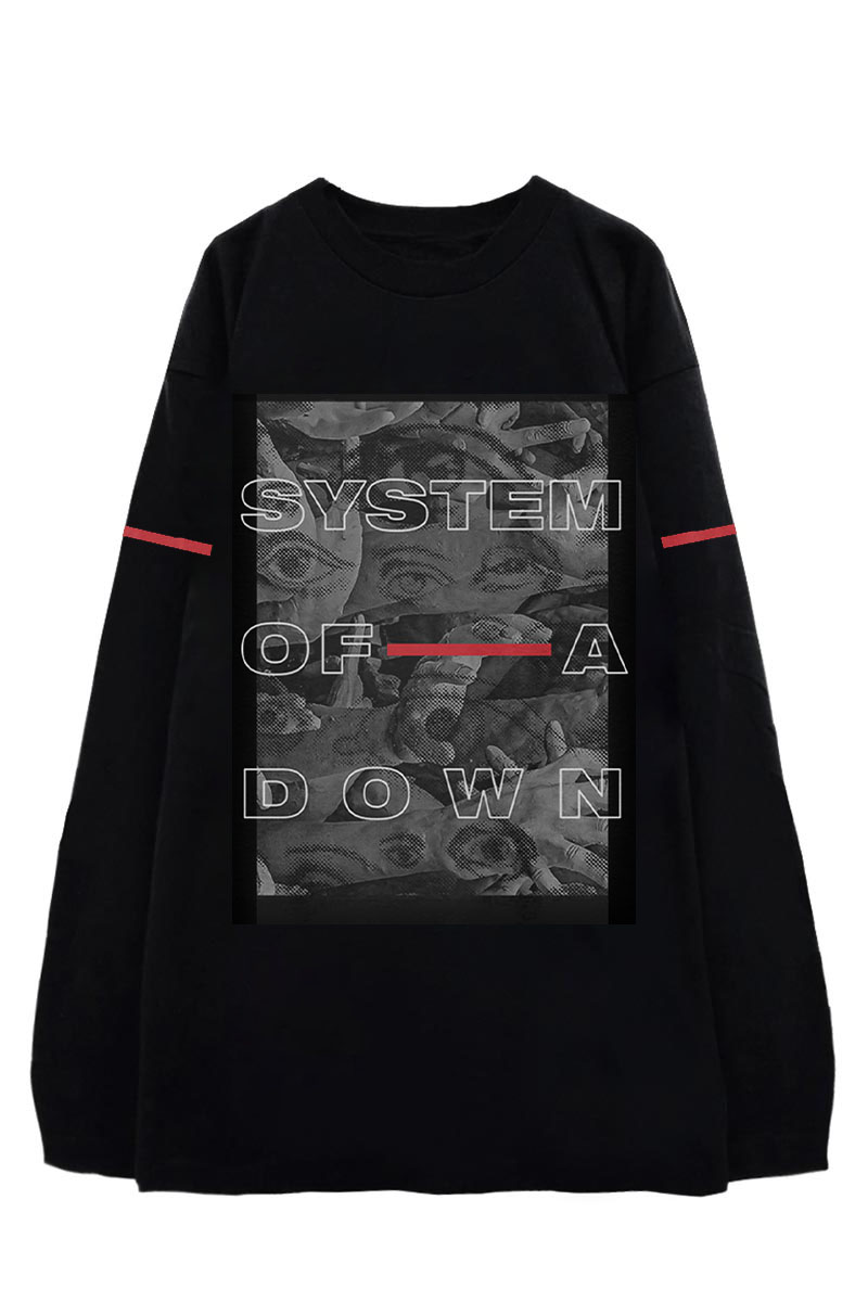 SYSTEM OF A DOWN UNISEX LONG SLEEVE T-SHIRT: EYE COLLAGE