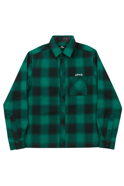 Subciety CHECK SHIRTS L/S Ⅱ-Conductor-GREEN