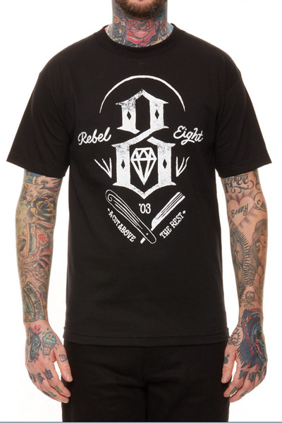 REBEL8 A CUT ABOVE THE REST BLACK TEE