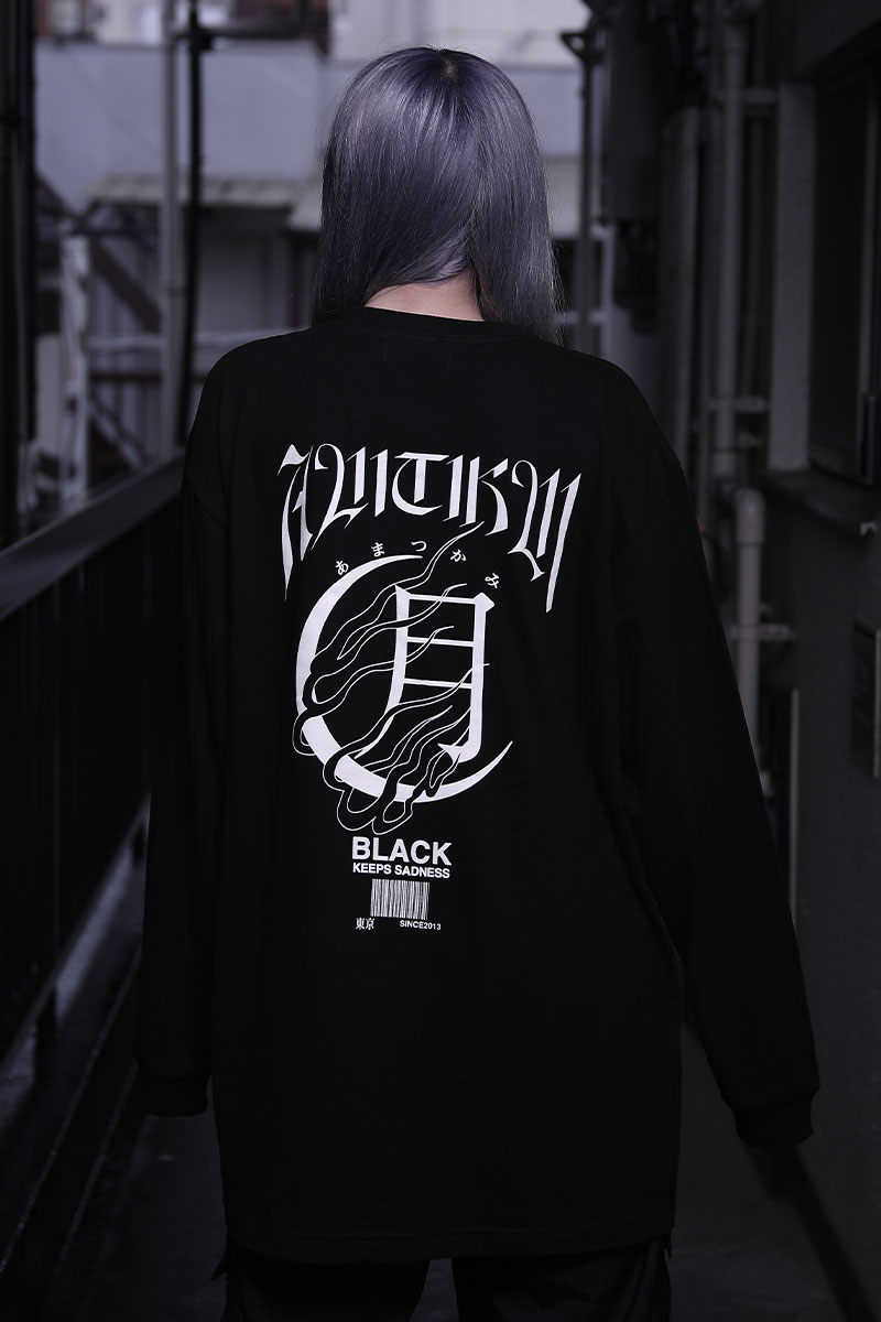 アマツカミ 月雲/hazy L/S T-shirt BLACK