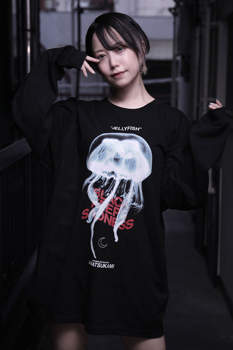 アマツカミ 海月/medusa L/S T-shirt BLACK