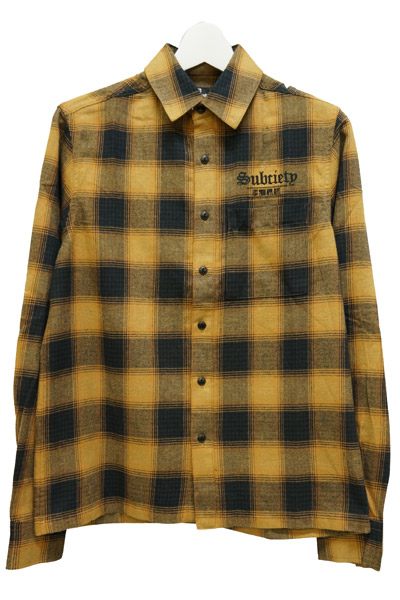 Subciety OMBRE CHECK SHIRT L/S-THRON- MUSTARD