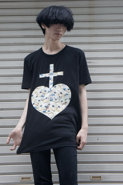 アマツカミ Mice Heart T-shirts BLACK