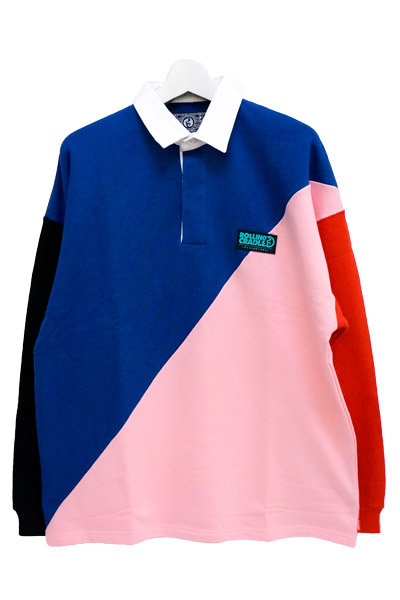 ROLLING CRADLE GAUDY RUGBY SHIRT / Navy-Pink