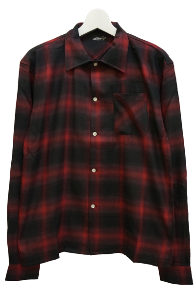 NineMicrophones OMBRE CHECK SHIRTL/S-Comrade- RED