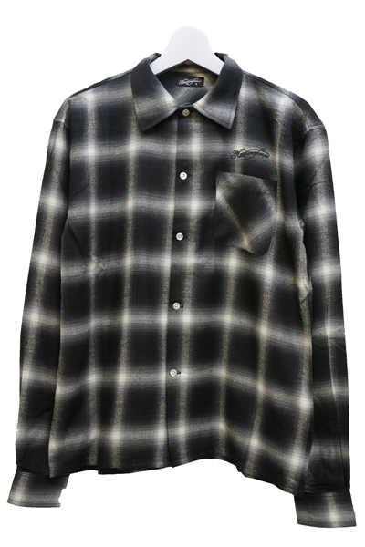 NineMicrophones OMBRE CHECK SHIRTL/S-Comrade- BLACK