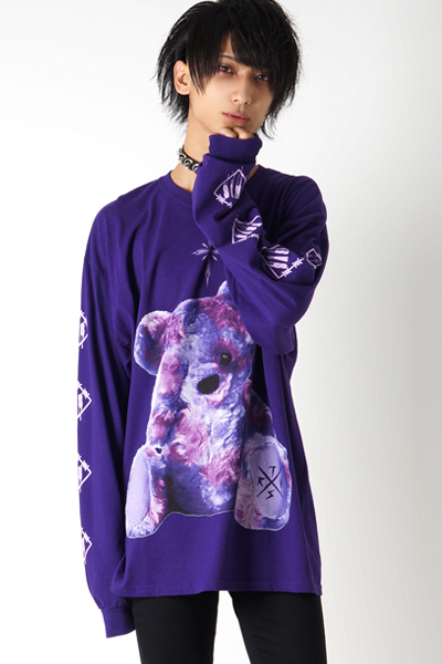TRAVAS TOKYO FURRY BEAR ビッグロングTシャツ Purple