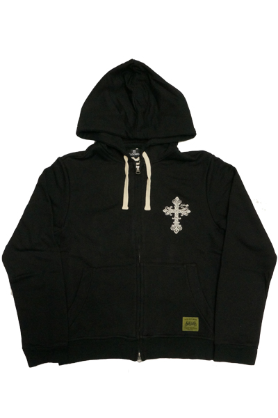 Subciety EMBROIDERY ZIP PARKA BLACK/TRIBE CROSS