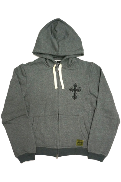 Subciety EMBROIDERY ZIP PARKA CHARCOAL/TRIBE CROSS