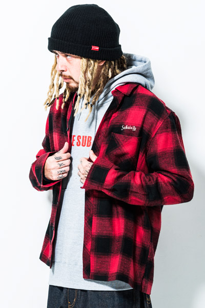 Subciety (サブサエティ) CHECK SHIRT L/S Ⅱ-Conductor- RED
