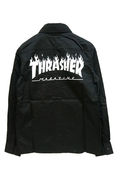 THRASHER TH5093 FRAME-LOGO SHIRT BLK/WHT