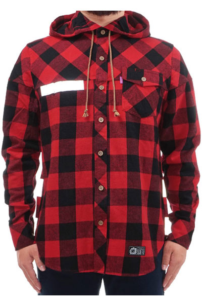 MISHKA (ミシカ) UTILITY HOODED BUTTON UP RED