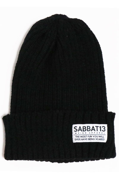 SABBAT13 KNIT CAP BLACK