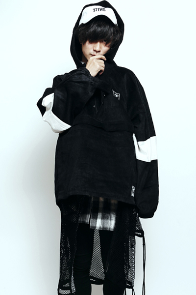 SILLENT FROM ME LAX -Cord Anorak- BLACK/WHITE