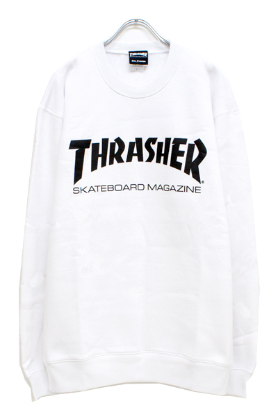 THRASHER TH8401 MAG LOGO SWEAT WHITE