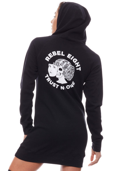 REBEL8 WOMENS TWO FACED HOODED DRESS