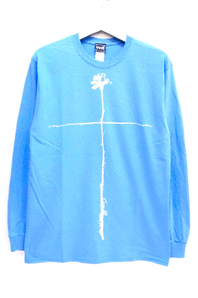 GoneR Rose Cross Long T-Shirts Light Blue