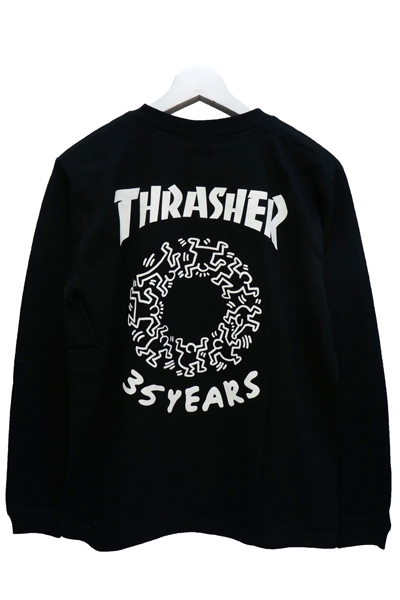 THRASHER THKH-LST08 LONG TEE BLACK