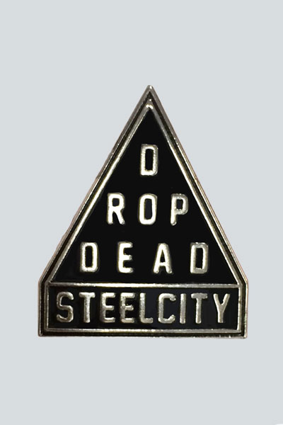 DROP DEAD CLOTHING Steel City Enamel Pin Badge