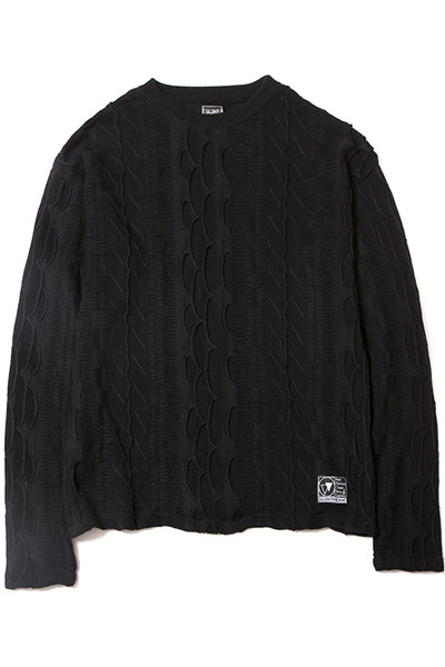 SILLENT FROM ME MIMICRY -Knit Sweater- BLACK
