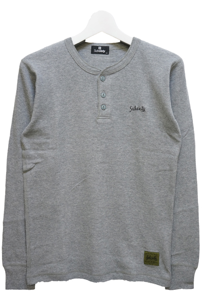 Subciety THERMAL TEE L/S-Conductor- - GRAY/HENLEY NECK