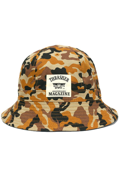 THRASHER 15TH-H05 BUCKET HAT ORG CAMO/NVY