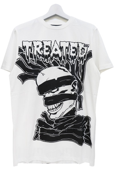 BLACK SCALE STOMACH PAIN TEE WHITE