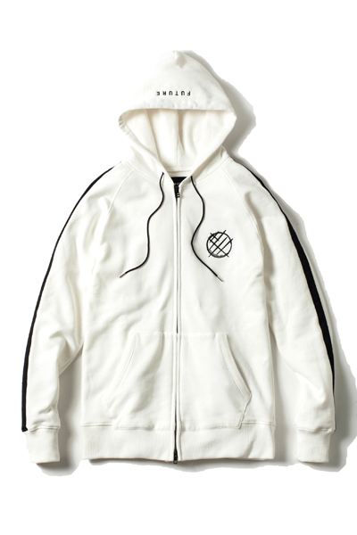 LILWHITE(dot) (リルホワイトドット) -ICONIC- FRONT ZIP HOODIE WHITE