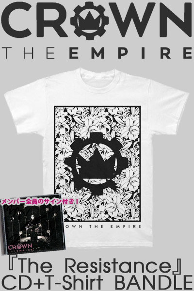 CROWN THE EMPIRE Mono Floral Tee  『The Resistance Deluxe Edition』 CD Bandle