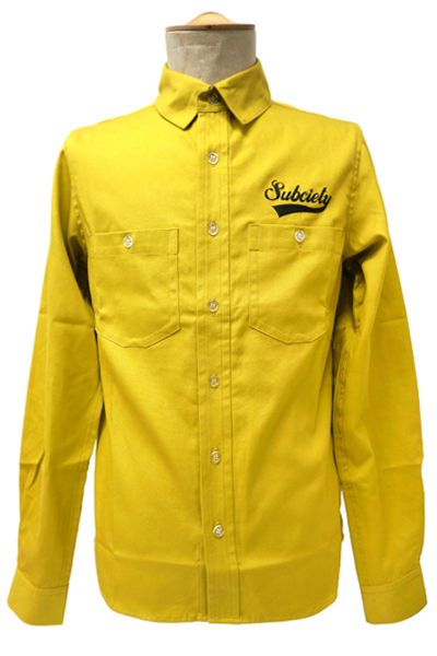 Subciety EMBROIDERY SHIRT L/S-GLORIOUS- MUSTARD