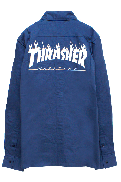 THRASHER TH5093 FRAME-LOGO SHIRT BLUE