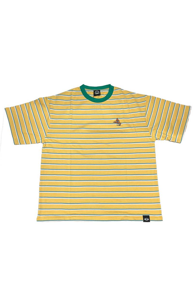 TOY MACHINE (トイマシーン) SECT EMBROIDERY BORDER SS TEE YELLOW