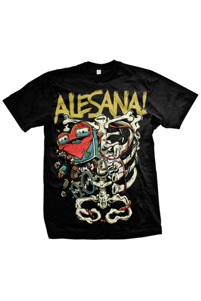ALESANA Skeleton Heart T-Shirt BLACK