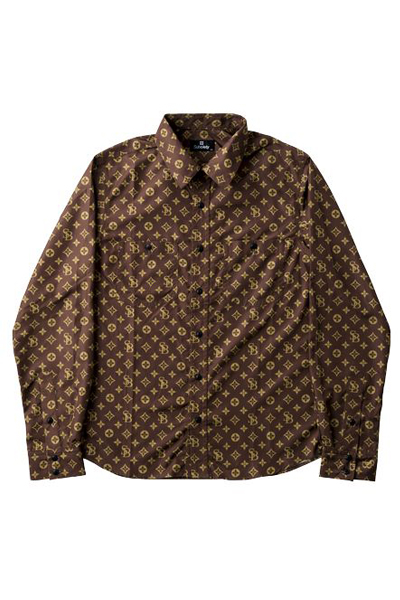 Subciety PATTERNED SHIRT L/S-monogram- - BROWN