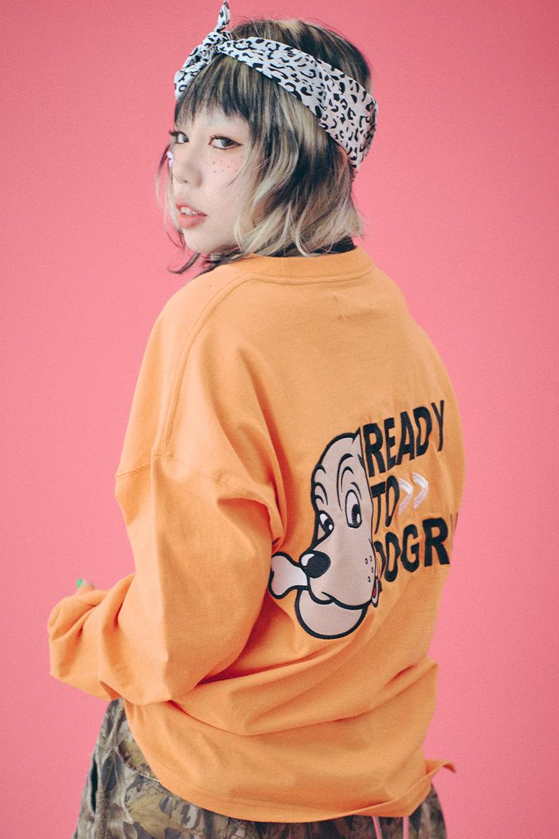 GALFY (ガルフィー) 爆走ドッグランロンT ORANGE