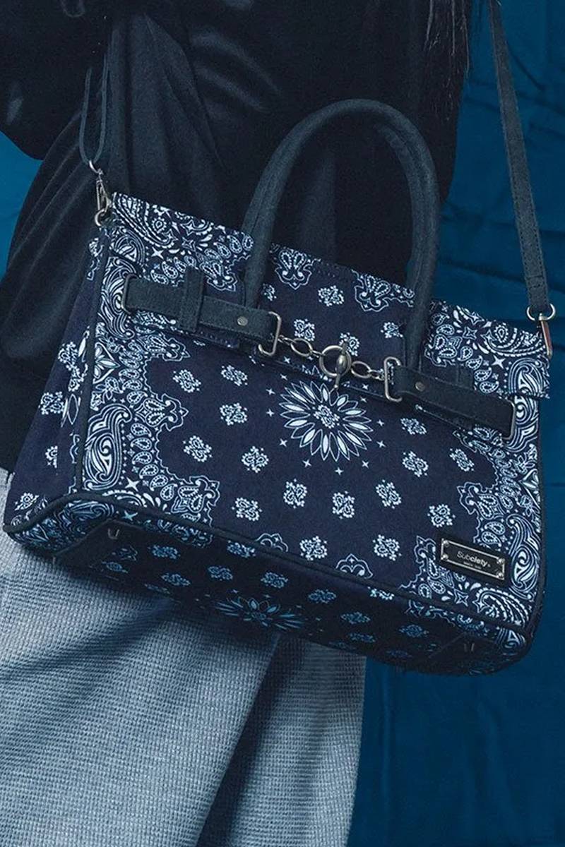 Subciety (サブサエティ) WASHED CANVAS BAG BLACK/PAISLEY