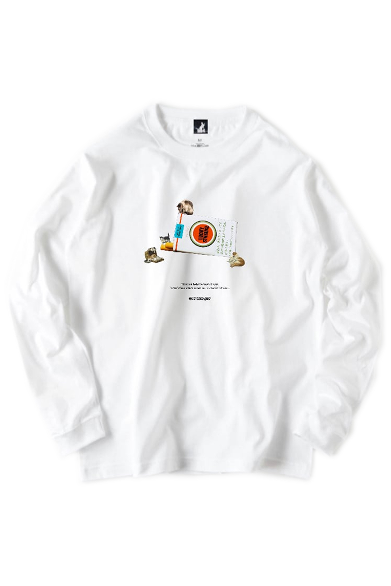 NOTBADCAT (ノットバッドキャット) ラッキーストニャイク LS Tee WHITE
