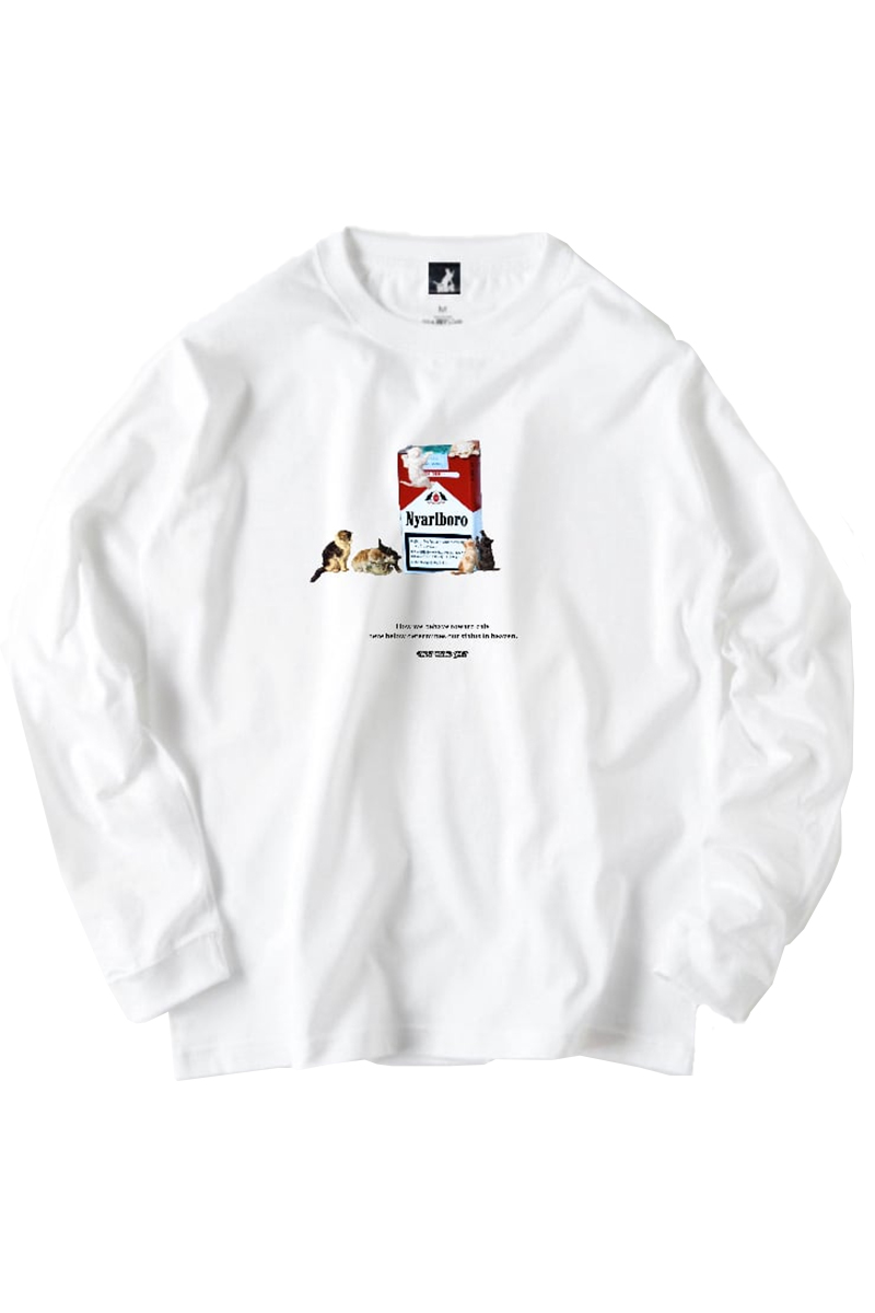 NOTBADCAT (ノットバッドキャット) ニャルボロ LS Tee WHITE