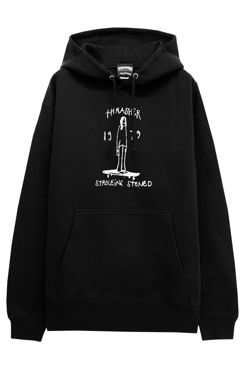 THRASHER (スラッシャー) TH95166VPL GONZ STROLEING HOODIE BLACK