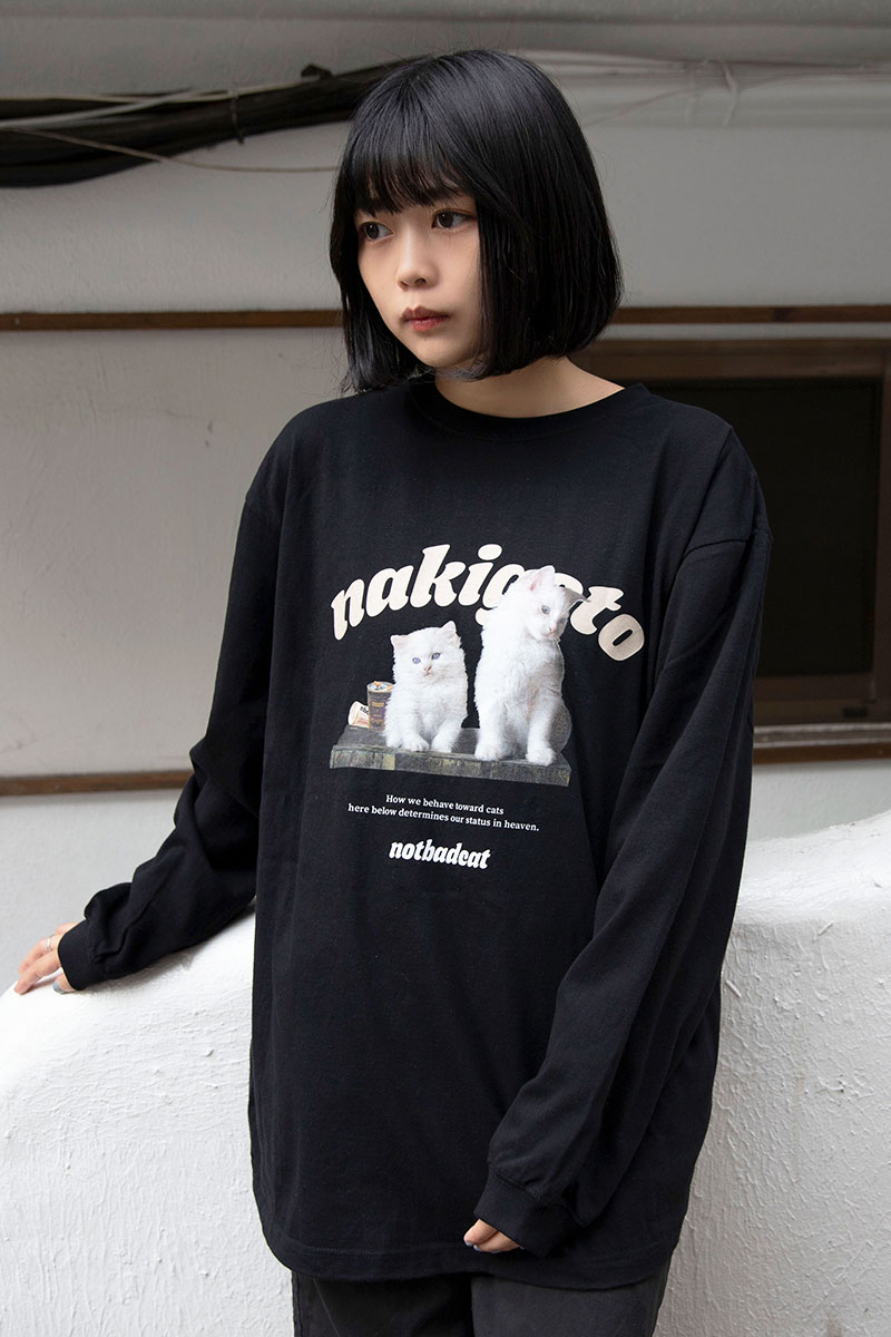 なきごと×NOTBADCAT×GEKIROCK CLOTHING 限定コラボロンT BLACK