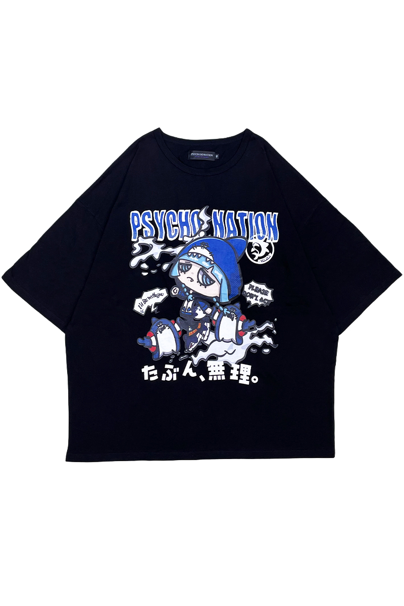 PSYCHO NATION(サイコ・ネーション) サメちゃんズTEE - Black